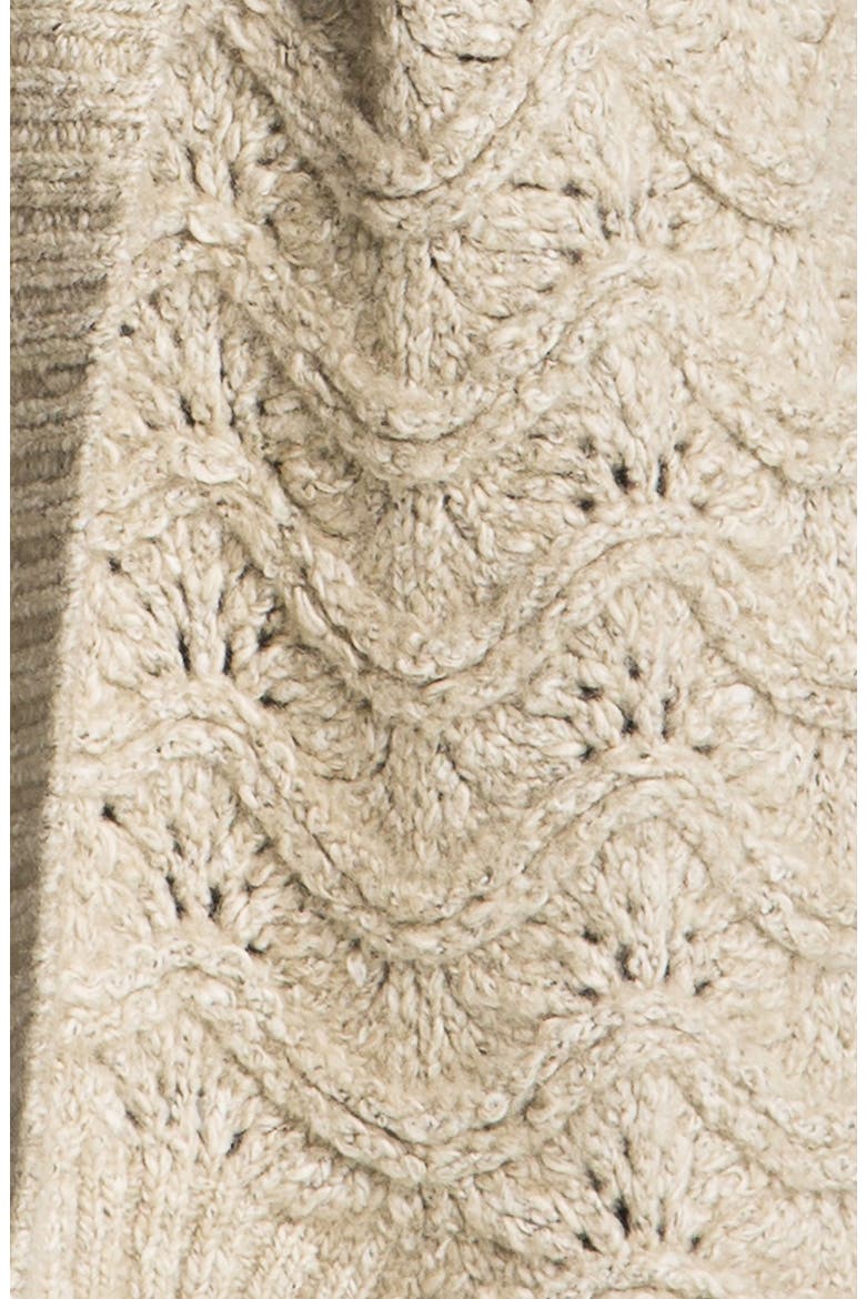 Hinge® Scallop Knit Oversized Cardigan, Alternate, color, STONE COBBLER