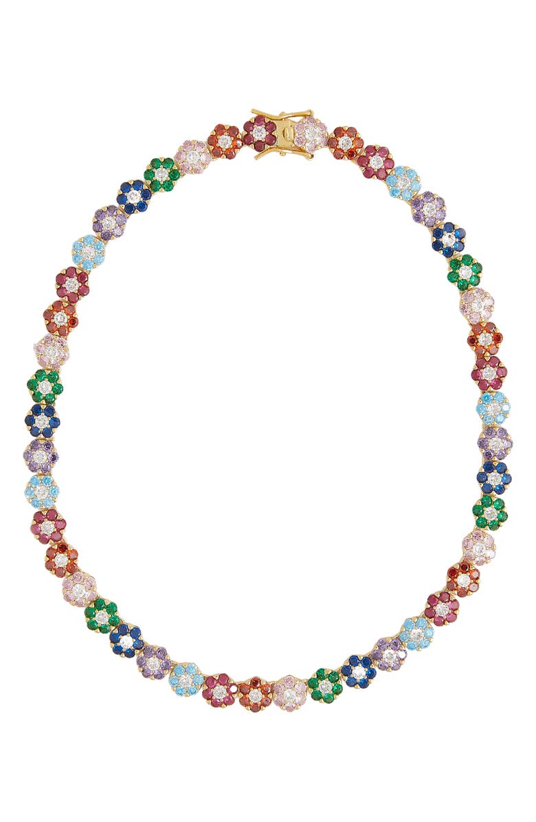 Petit Moments Orla Zircon Flower Collar Necklace, Main, color, 