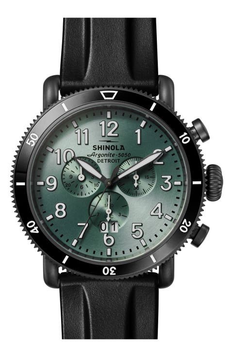 Runwell Sport Chronograph Rubber Strap Watch, 48mm