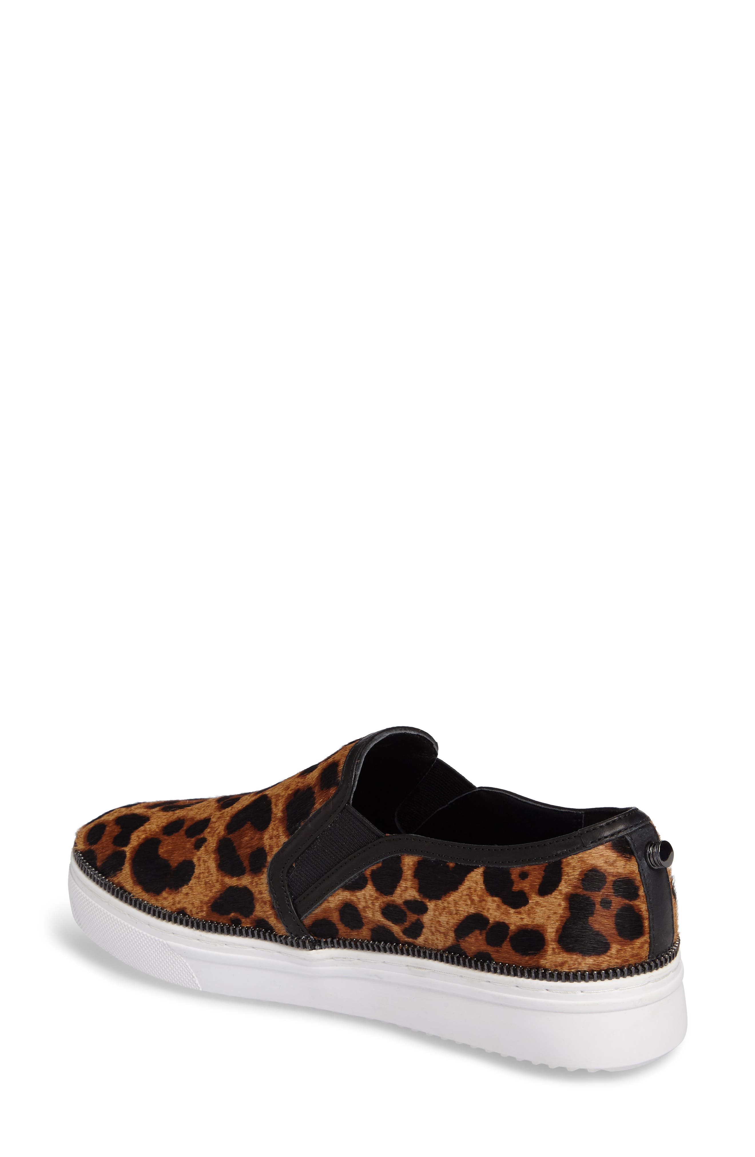 Harper Genuine Calf Hair Slip-On Sneaker, Alternate, color, LEOPARD CALF HAIR