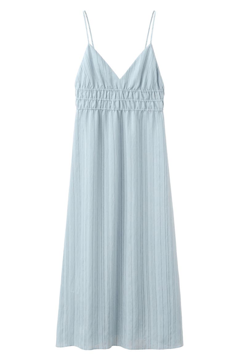 Striped Gathered Dress, Main, color, SKY BLUE