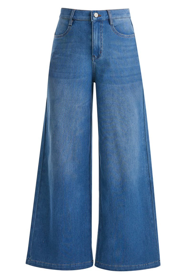 High Waist Wide Leg Flare Jeans, Alternate, color, BLUEBELL