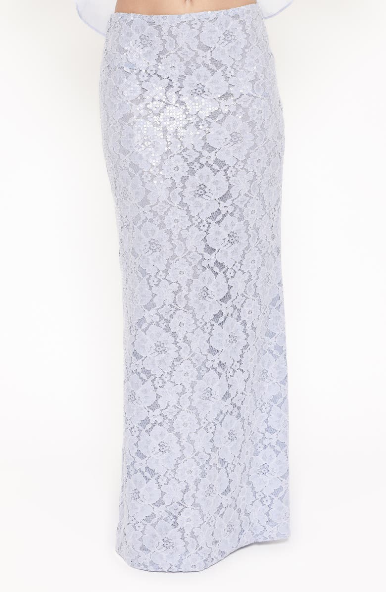 Petal & Pup Jennings Lace Maxi Skirt, Main, color, Blue Sequin