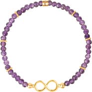 Karma and Luck Eternal Bliss - Amethyst Infinity Charm Bracelet