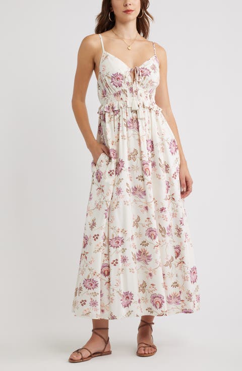 Floral Peplum Maxi Dress