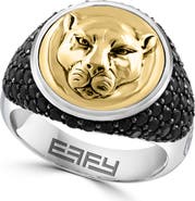 EFFY Men's Black Spinel Animal Two-Tone Ring