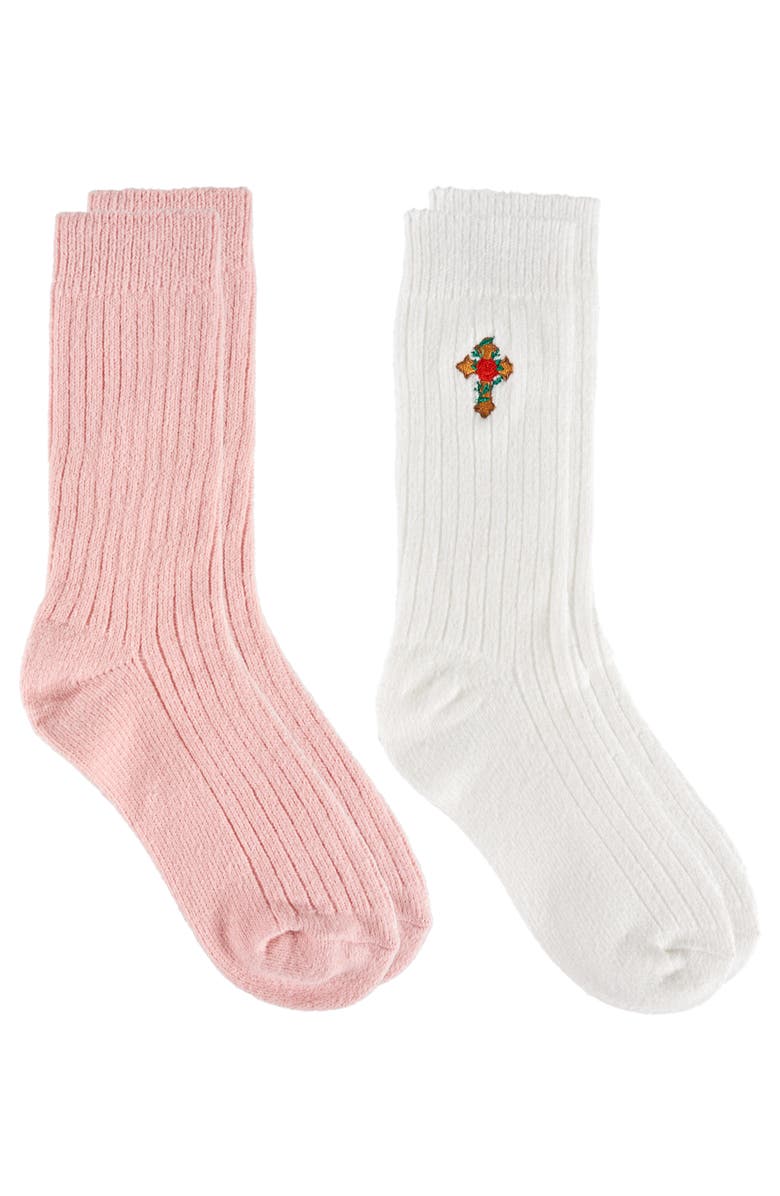 Ed Hardy Womens Ribbed Flat Slouchy Sock 2-Pack, Alternate, color, Pink