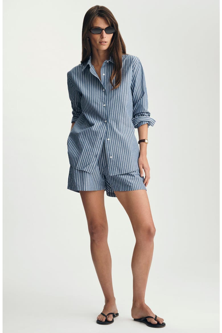 Stripe Relaxed Fit Stretch Cotton Button-Up Shirt, Alternate, color, NAVY PEONY STRIPE