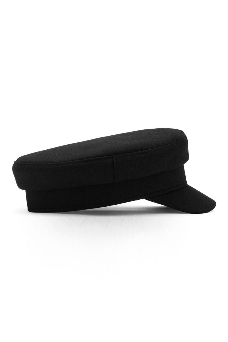 Wool Blend Baker Boy Cap, Main, color, BLACK