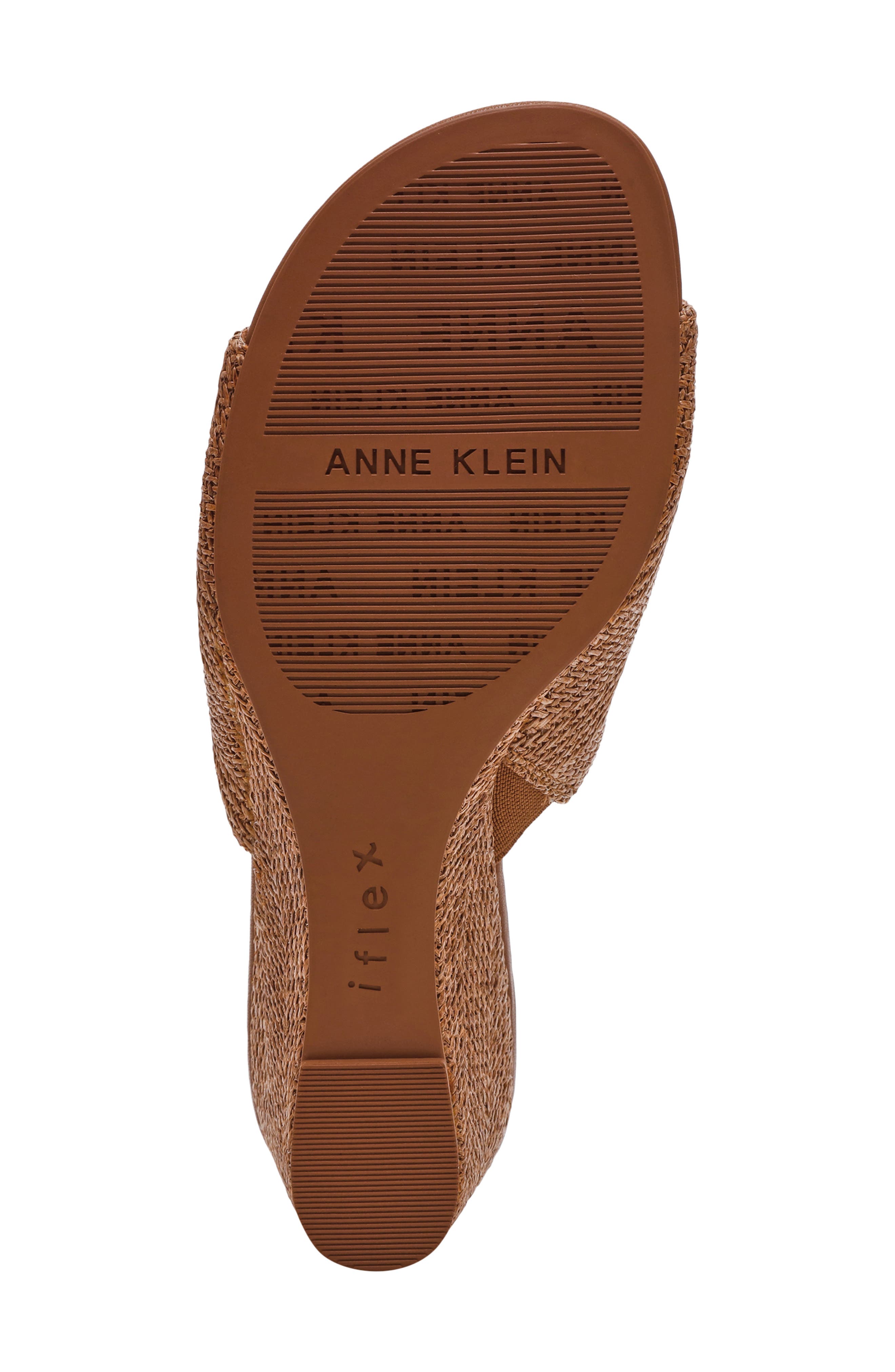 Anne Klein Charisma Wedge Slide Sandal, Alternate, color, Brown Raffia