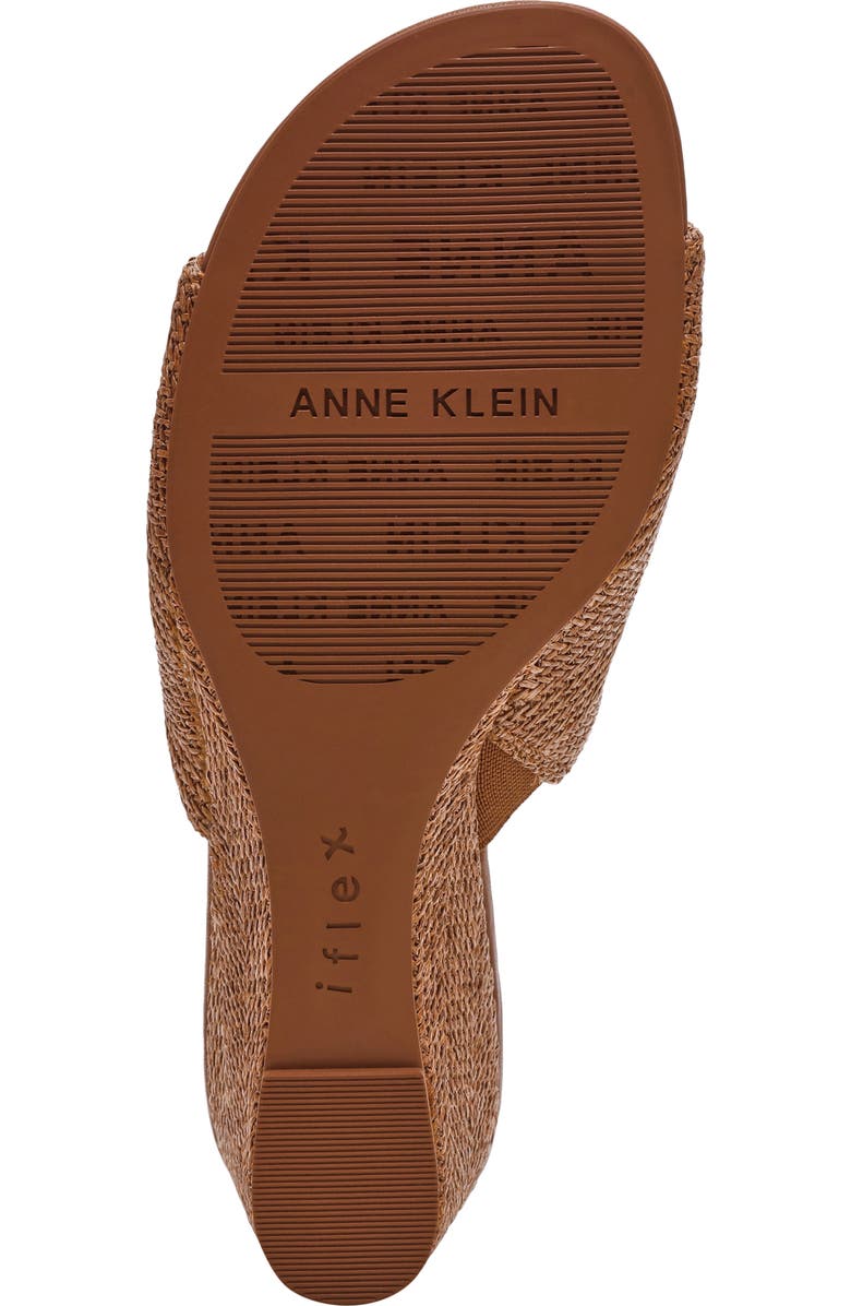 Anne Klein Charisma Wedge Slide Sandal, Alternate, color, Brown Raffia