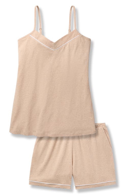 Shop Petite Plume Sylvie Pima Cotton Short Pajamas In Beige