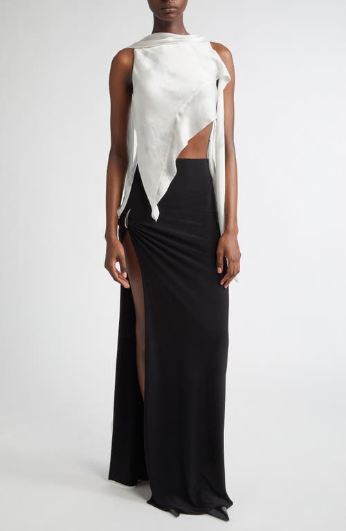 Shop Grace Ling Claw Draped Maxi Skirt In Black