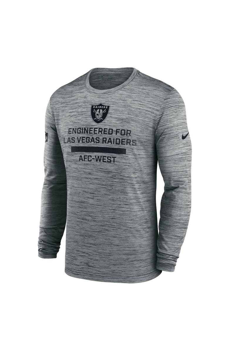 Nike Men's Nike Gray Las Vegas Raiders Sideline Velocity Performance Long Sleeve T-Shirt, Alternate, color, Gray