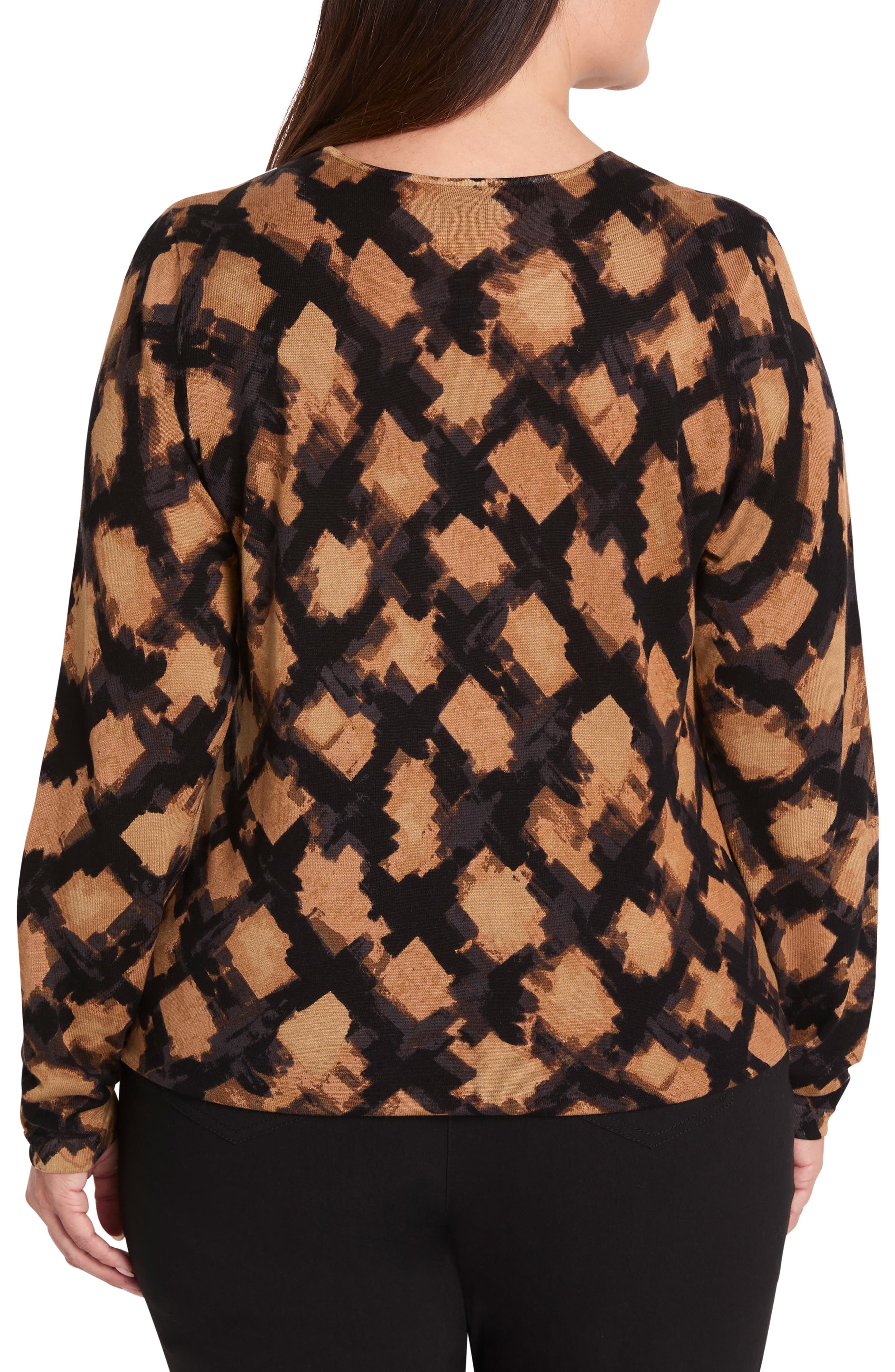 Glowy Check Cotton Blend Sweater - image 2