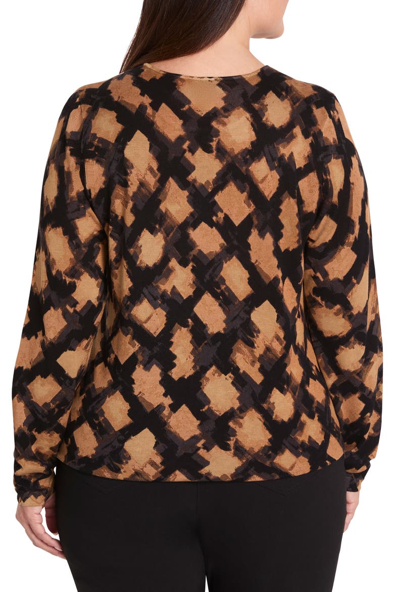 Glowy Check Cotton Blend Sweater, Alternate, color, NEUTRAL MULTI