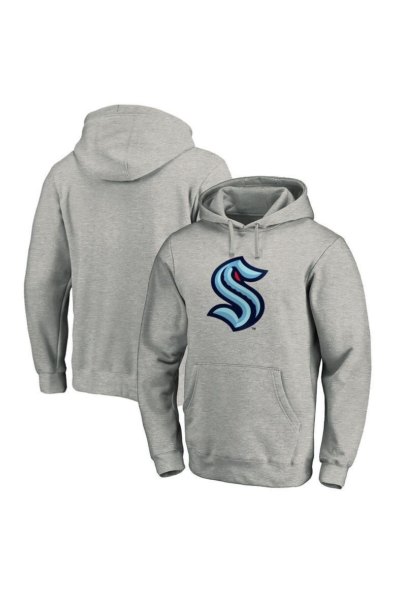 Men's Fanatics Branded Heathered Gray Seattle Kraken Big & Tall Primary Logo Pullover Hoodie, Main, color, Heather Gray