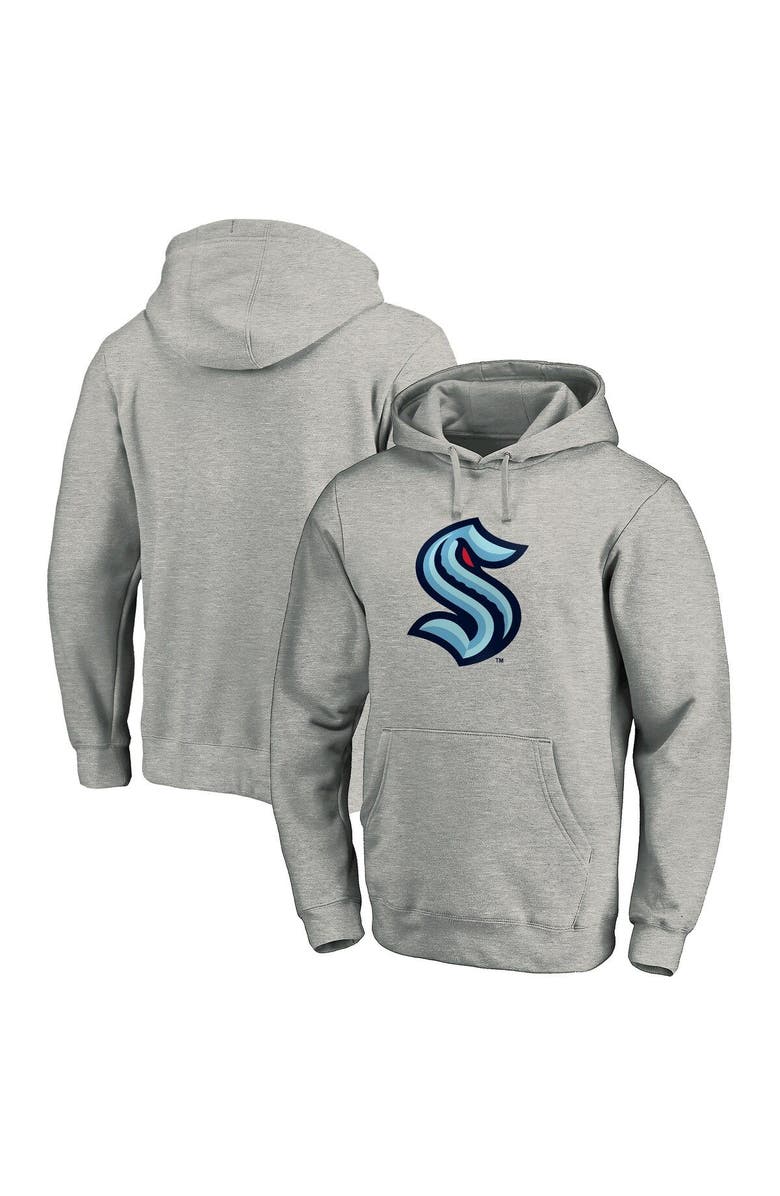 FANATICS Men's Fanatics Branded Heathered Gray Seattle Kraken Big & Tall Primary Logo Pullover Hoodie, Main, color, Heather Gray