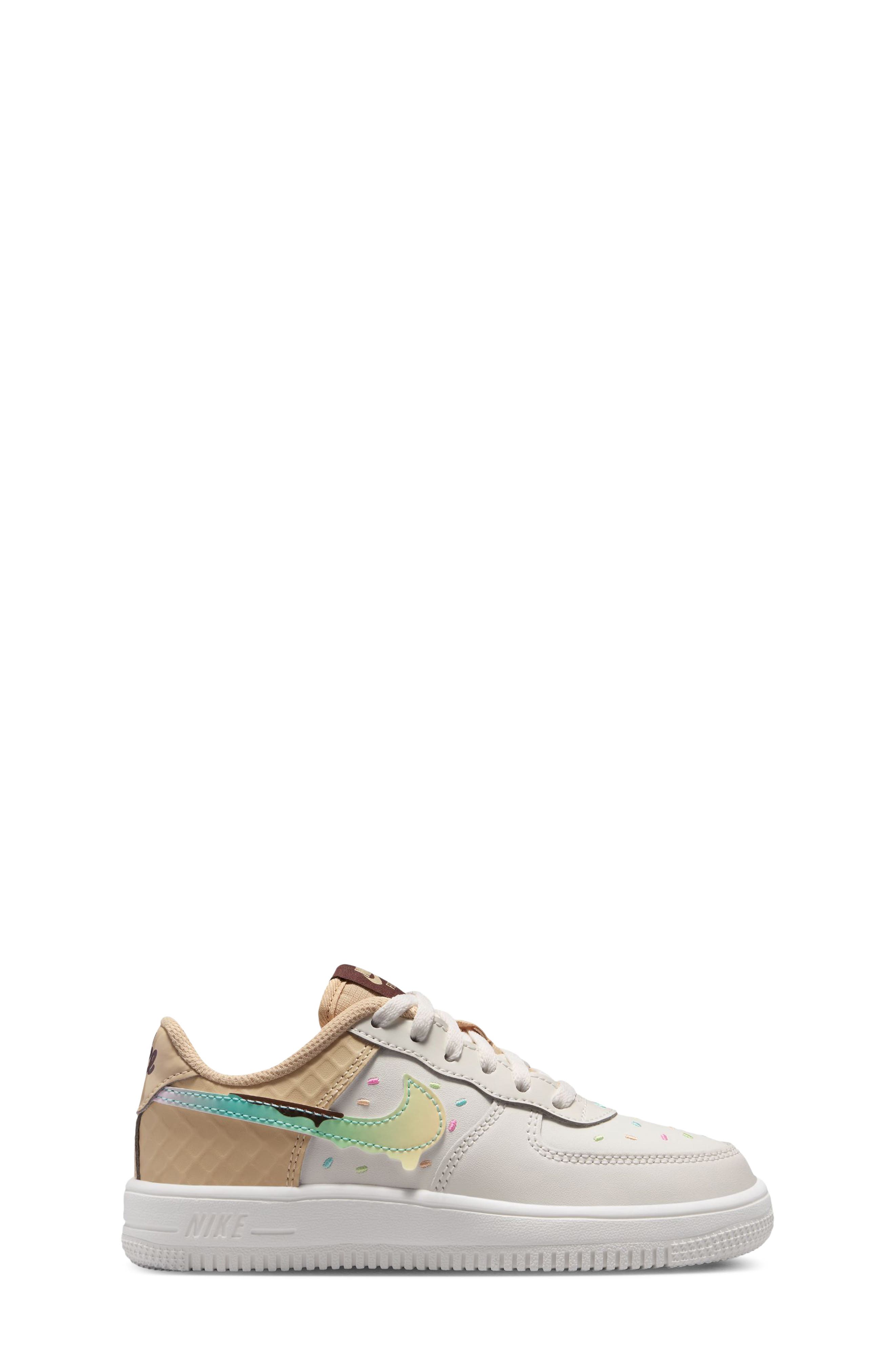 Kids' Air Force 1 Low Sneaker, Alternate, color, SAIL/ SESAME/ TURQUOISE
