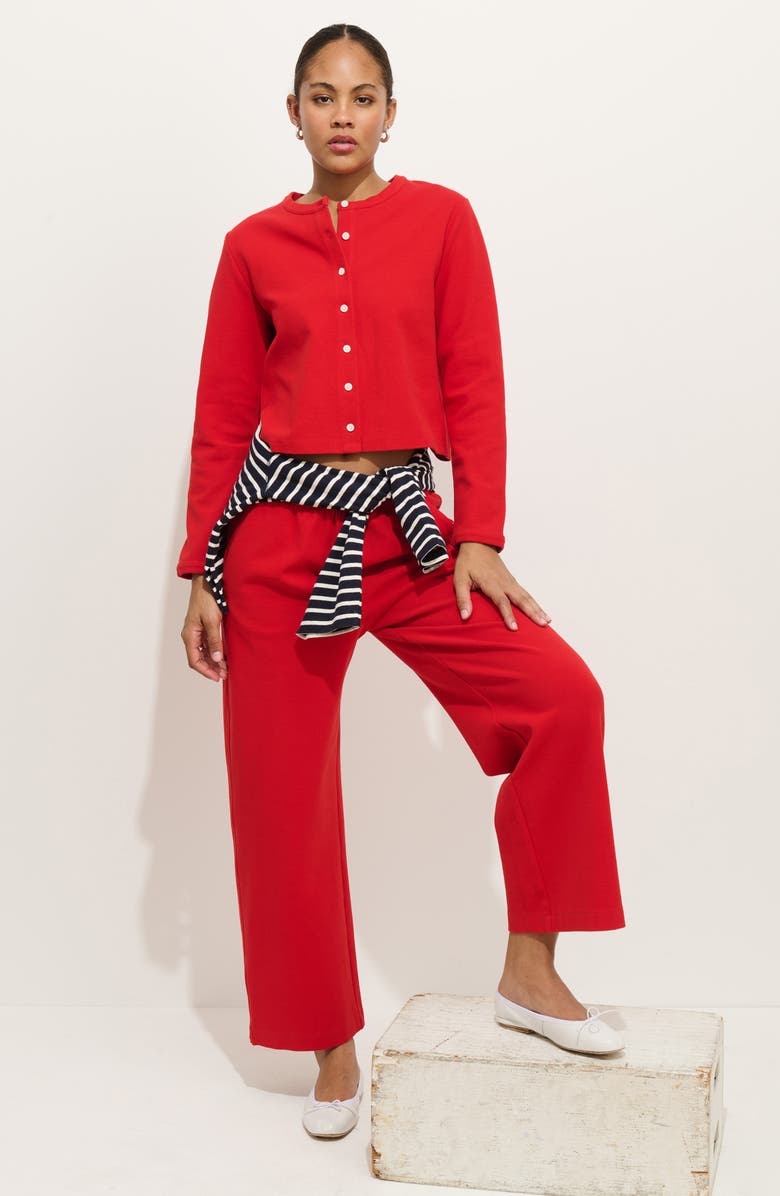 Alex Mill Coco Sport Stretch Cotton Cardigan, Alternate, color, Red