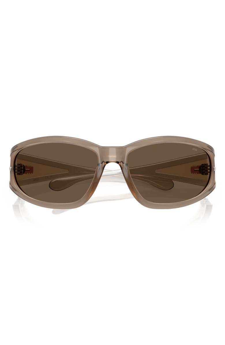 DIESEL<sup>®</sup> 65mm Oversize Wrap Sunglasses, Alternate, color, Metallic Kaki/ Brown