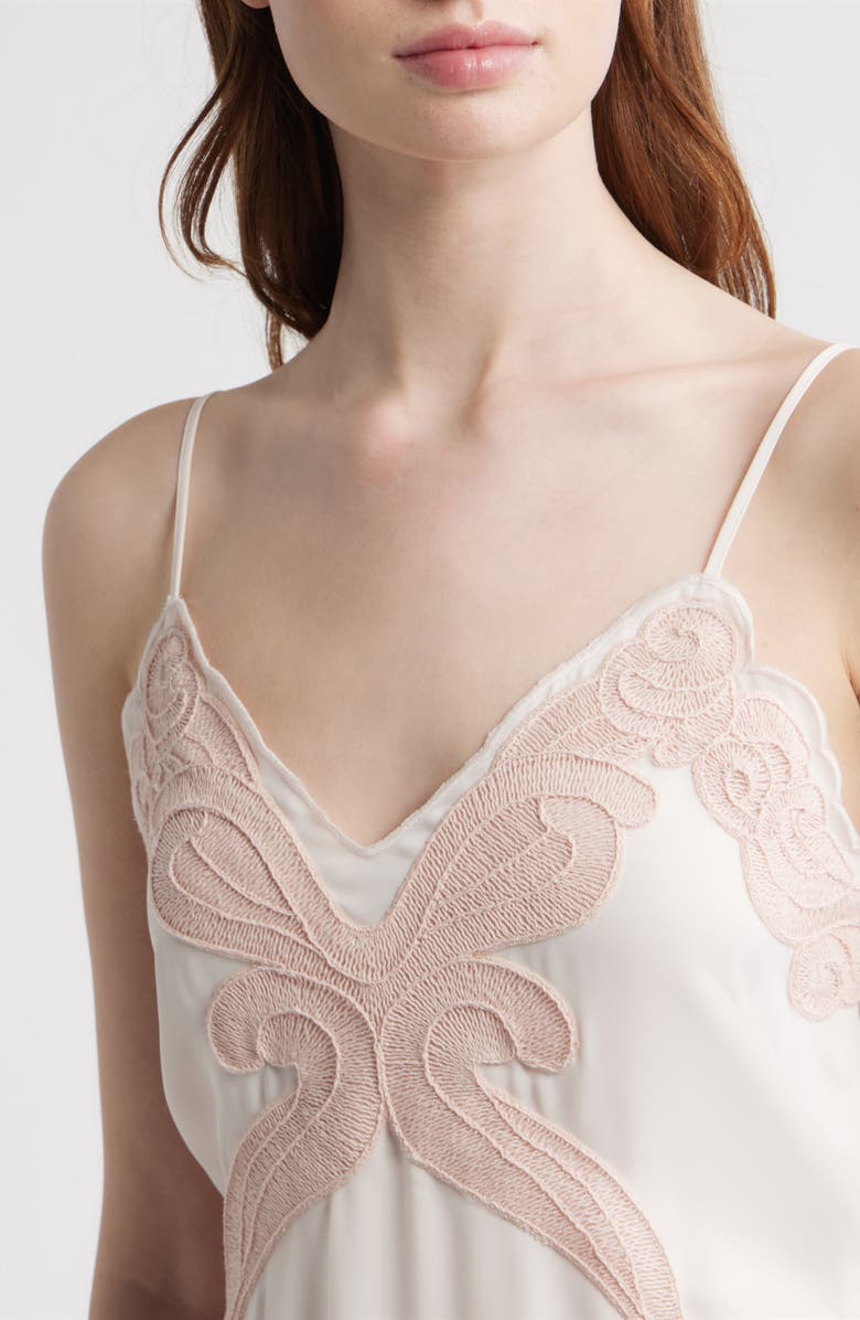 rag & bone Ann Embroidery Detail Midi Slipdress, Alternate, color, Blush