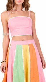 English Factory Linen Cropped Camisole