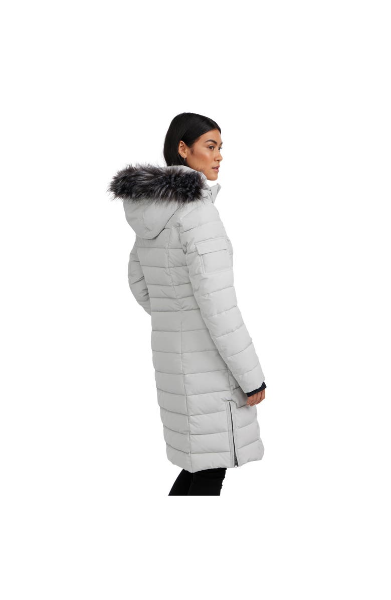 Pajar Venice Long Puffer with Removable Faux Fur Trim, Alternate, color, Silver/Silver