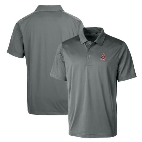 Steel Washington State Cougars Primary Team Logo Prospect Textured Stretch Polo