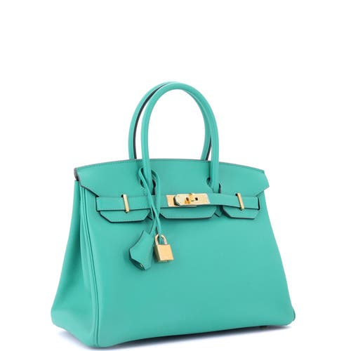 Pre-owned Hermes Hermes Birkin Handbag Green Epsom With Gold Hardware 30 In Green