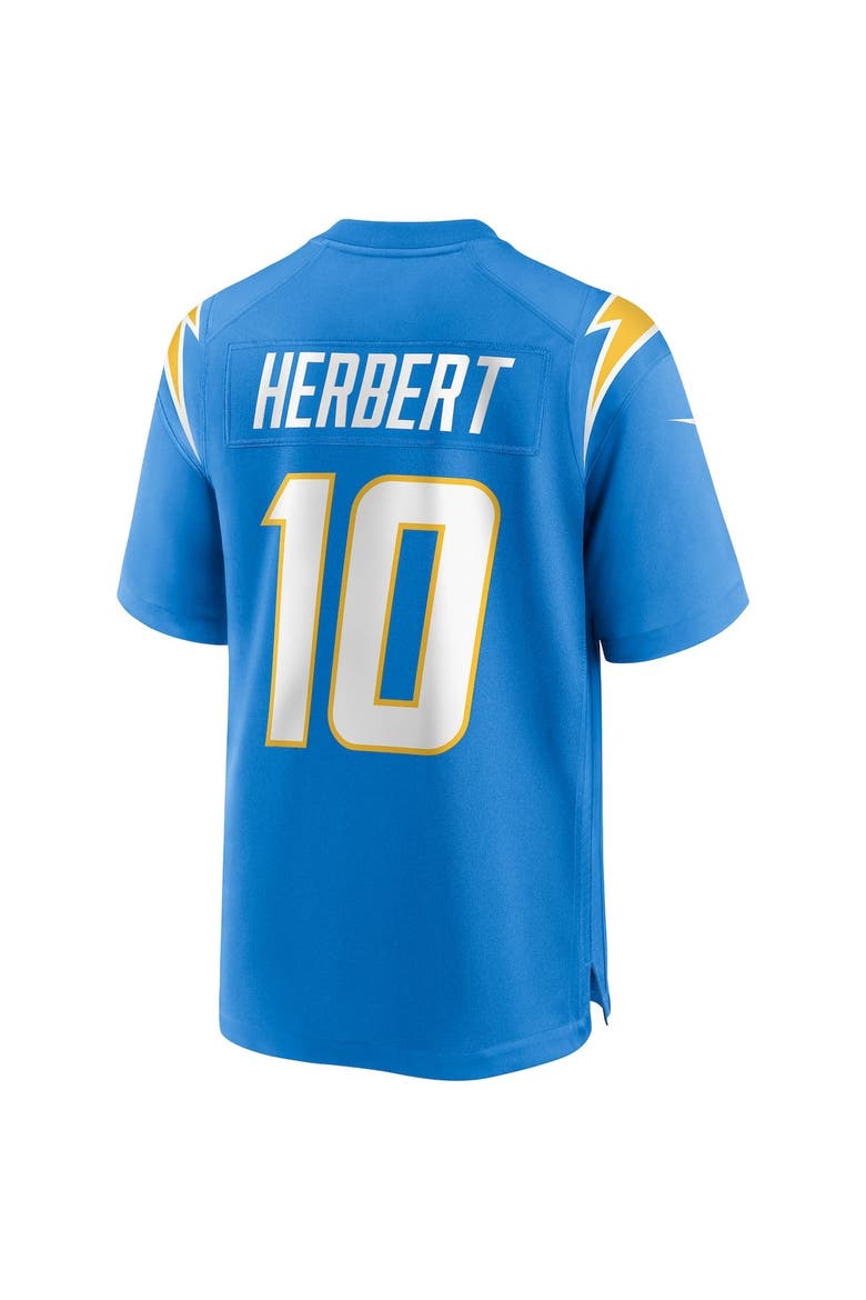 Men's Nike Justin Herbert Powder Blue Los Angeles Chargers Player Game Jersey, Alternate, color, Powder Blue