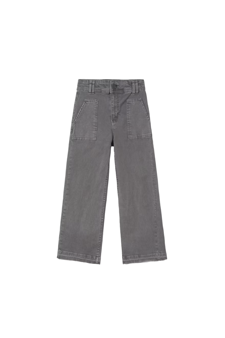 Flared Twill Pants, Main, color, Denim Grey