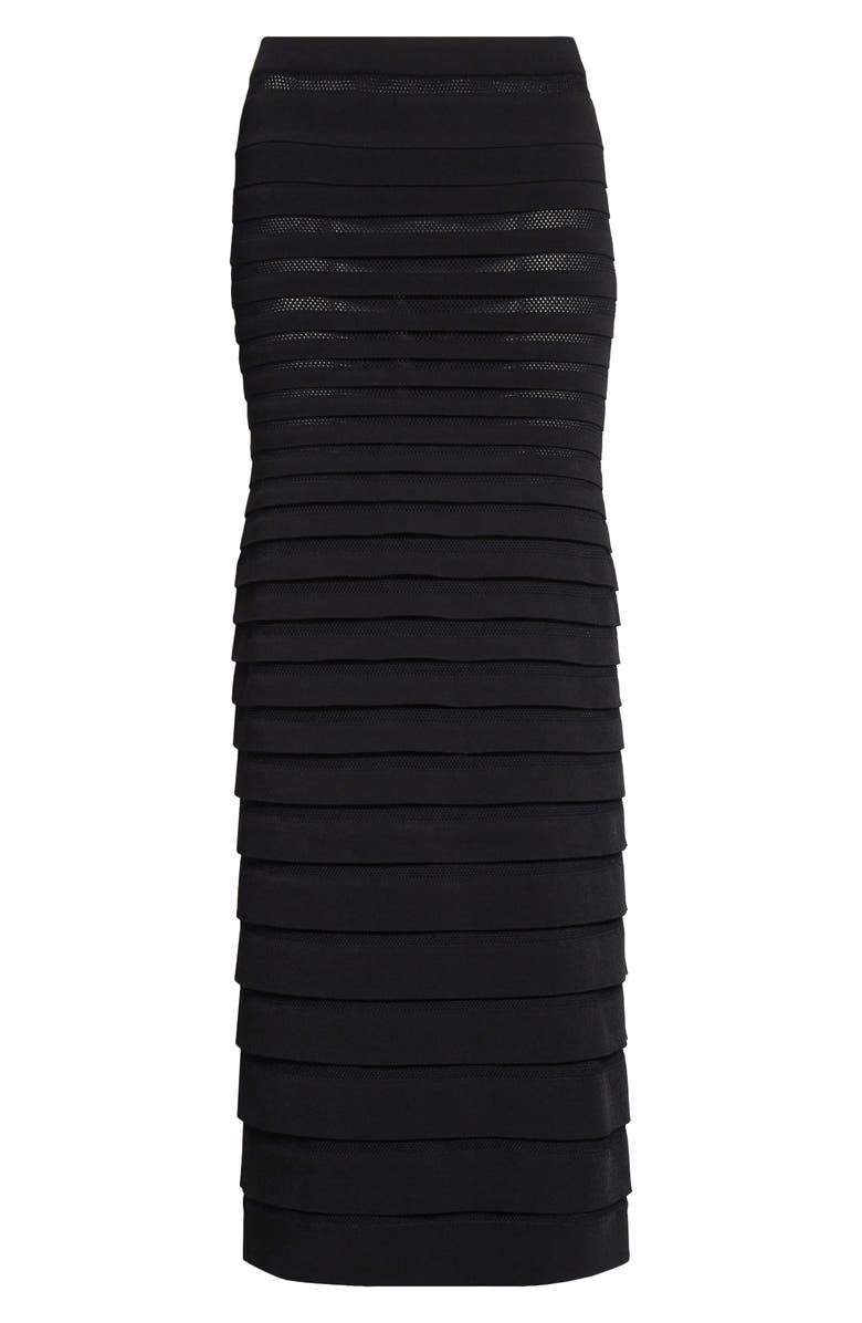Alaïa 3D Stripe Strapless Midi Dress, Alternate, color,