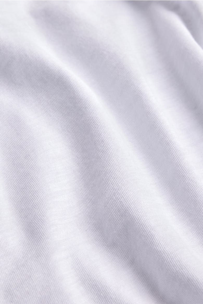 Slub Jersey V-Neck Elbow Sleeve Tee, Alternate, color, White