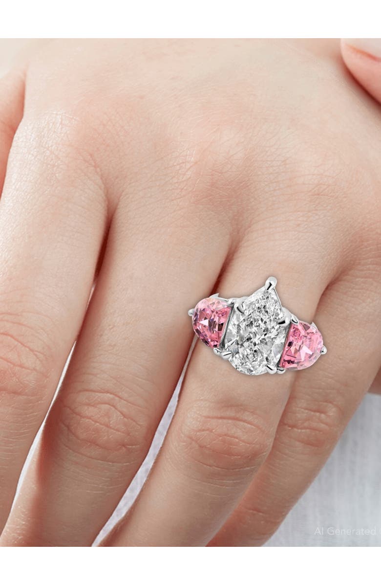 Bliss Diamond Certified 15.40Ct Pear Shape Diamond Pink Topaz Engagement Ring Gold Lab Grown, Alternate, color, 