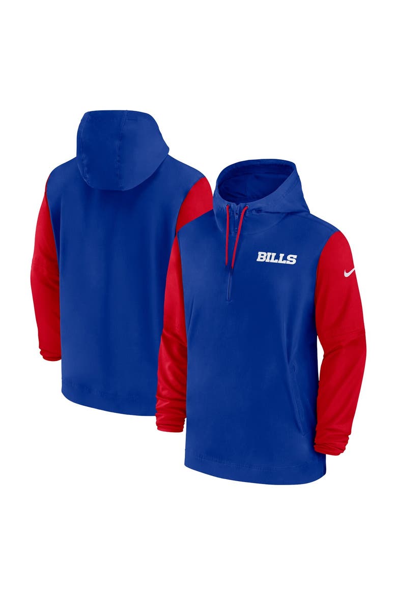 Men's Nike Royal/Red Buffalo Bills 2024/25 Sideline Pre-Game Player 1/2-Zip Hoodie Jacket, Main, color, Royal