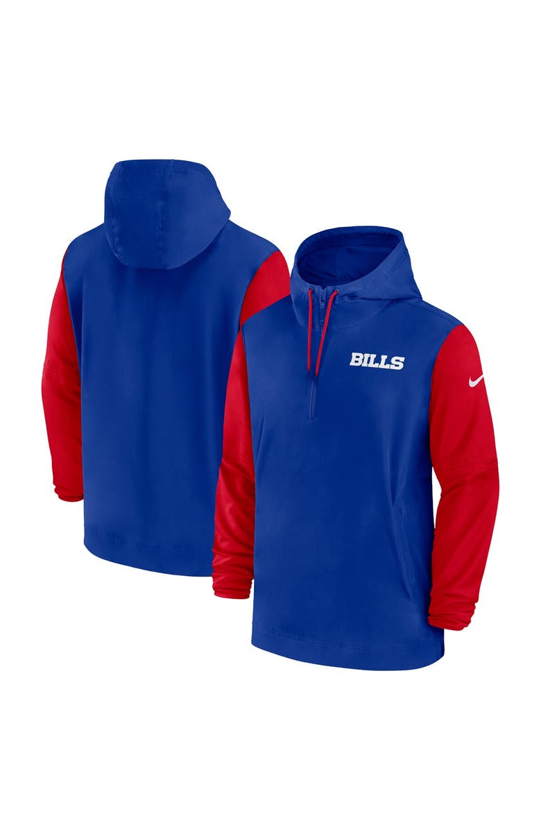 Nike Men's Nike Royal/Red Buffalo Bills 2024/25 Sideline Pre-Game Player 1/2-Zip Hoodie Jacket, Main, color, Royal