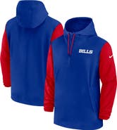 Nike Men's Nike Royal/Red Buffalo Bills 2024/25 Sideline Pre-Game Player 1/2-Zip Hoodie Jacket