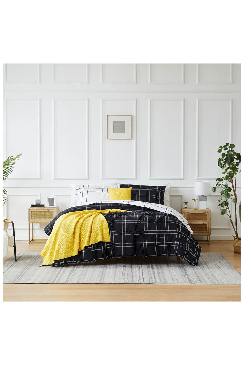 Urban Grid 5-Piece Comforter Set, Alternate, color, BLACK