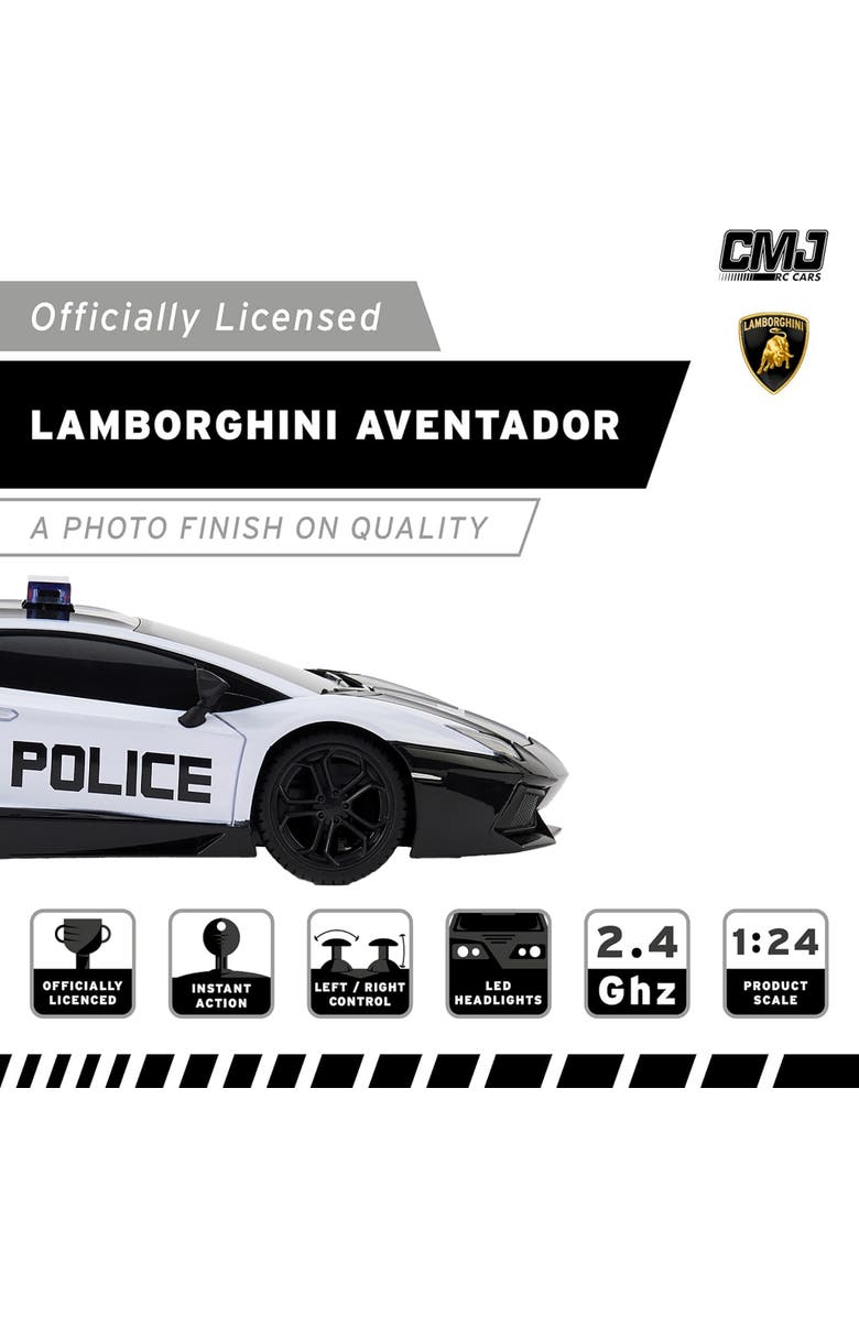 CMJ RC Cars Lamborghini Aventador LP7004 Police Remote Controlled Car, Alternate, color, Multicolored