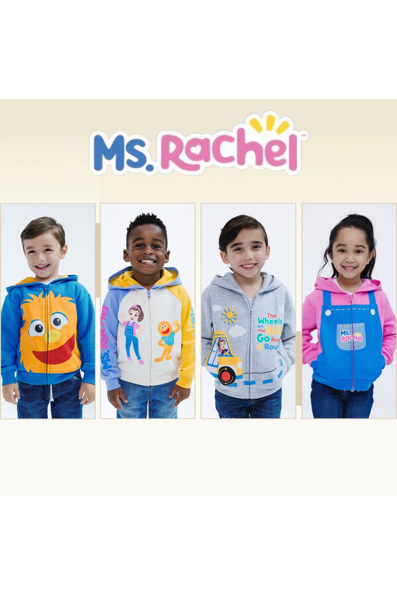 Fleece Zip-Up Hoodie, Alternate, color, Pink Overalls Rachel
