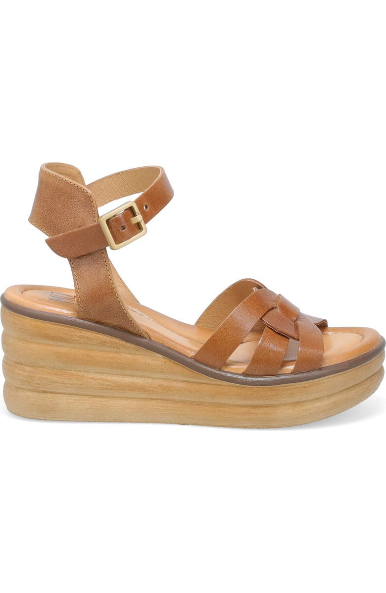 Miz Mooz Ozzie Platform Wedge Sandal, Alternate, color, Brandy