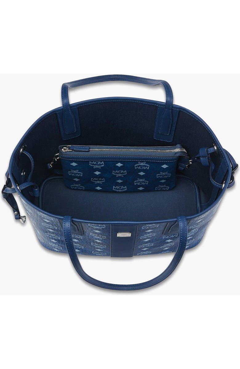 MCM Small Liz Shopper in Visetos, Alternate, color, Blue Visetos