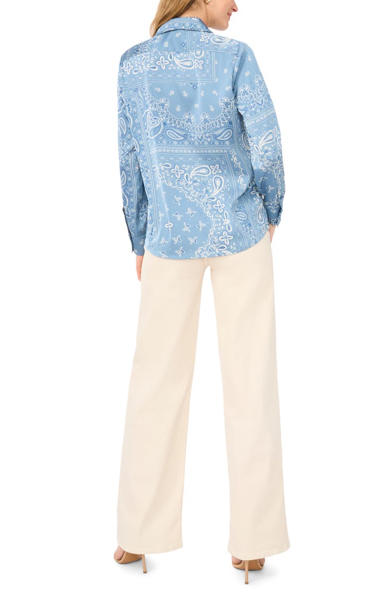 Halogen<sup>®</sup> Lux Satin Button-Up Shirt, Alternate, color, Storm