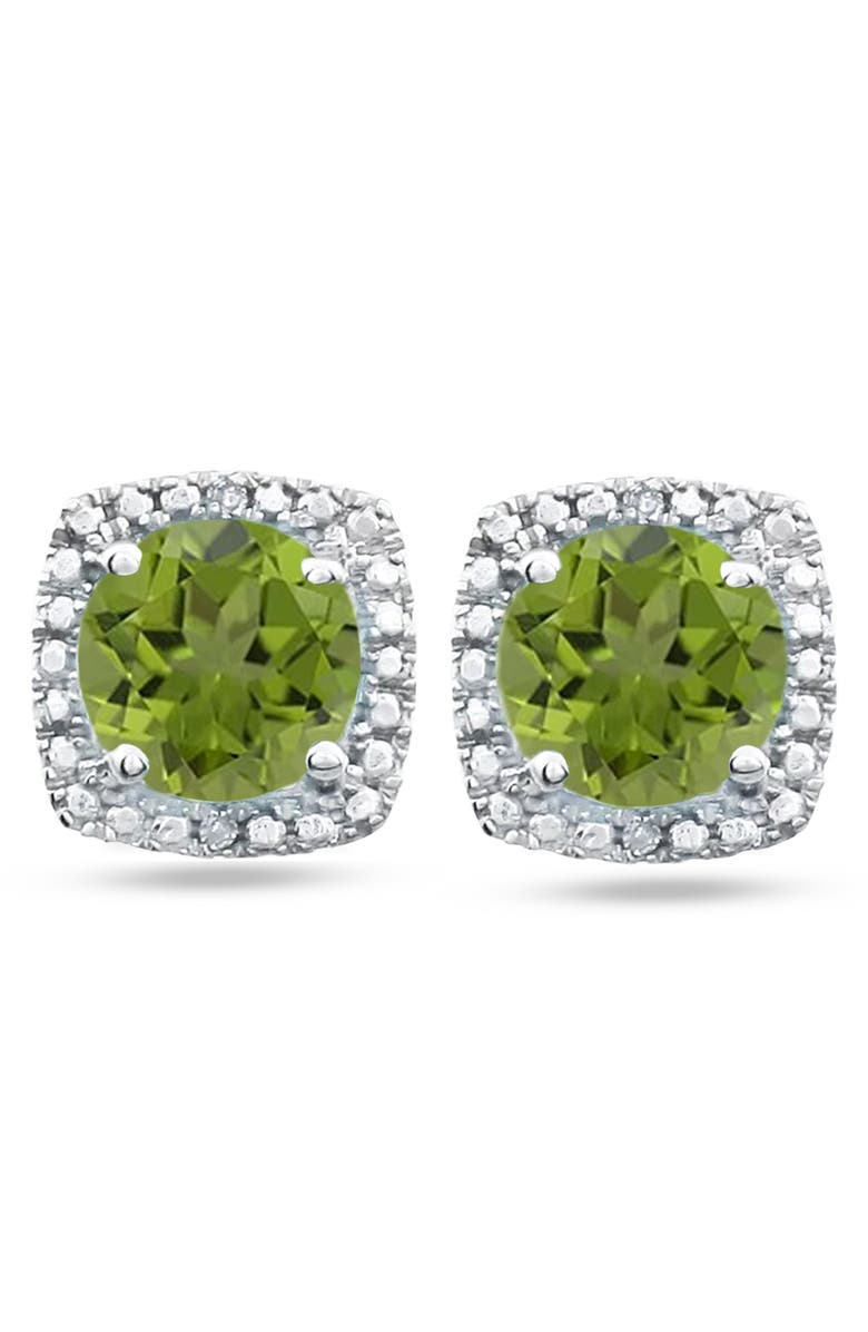 ALLUREZ Natural Gemstone & Diamond Stud Earrings Sterling Silver, Alternate, color, 0.97Ct, Peridot