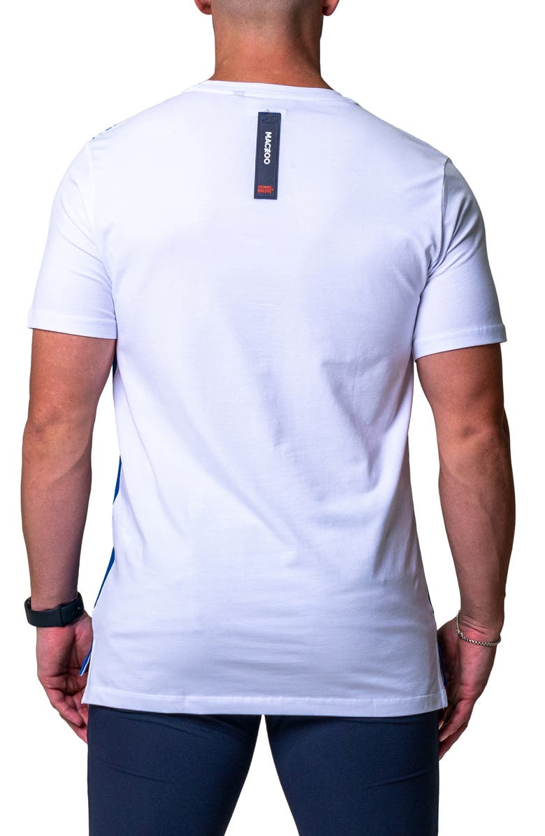 Maceoo Combo Print Colorblock Stretch Cotton Graphic Tee, Alternate, color, Blue