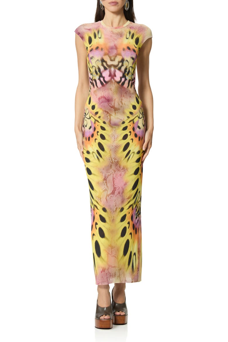 Mylo Print Maxi Dress, Main, color, MAUVE BUTTERFLY