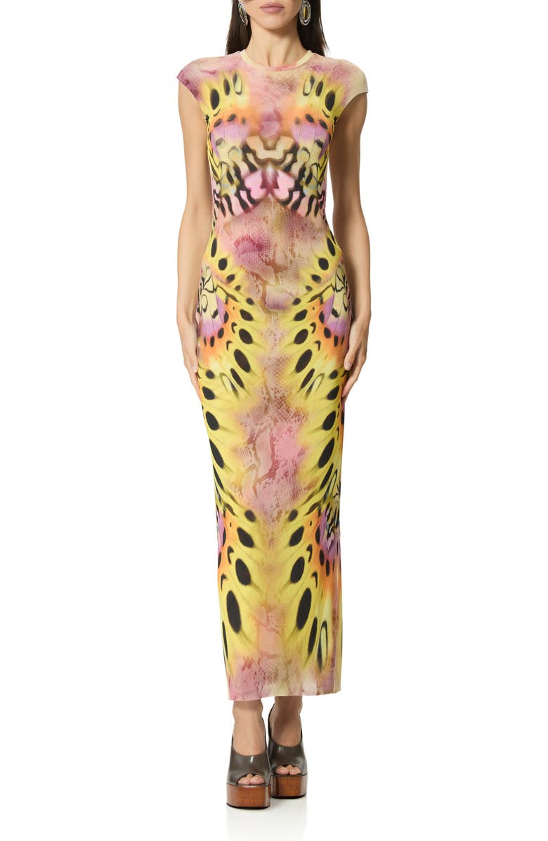 AFRM Mylo Print Maxi Dress, Main, color, Mauve Butterfly