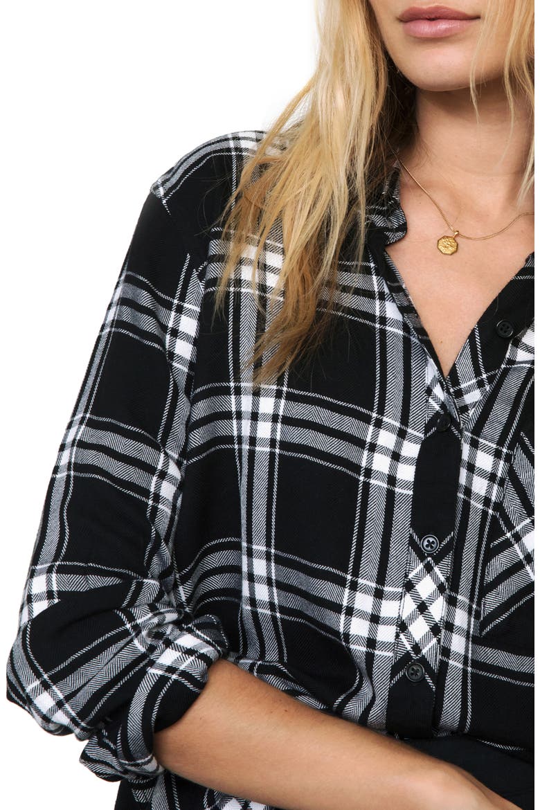 Dylan Plaid Shirt, Alternate, color, ONYX IVORY