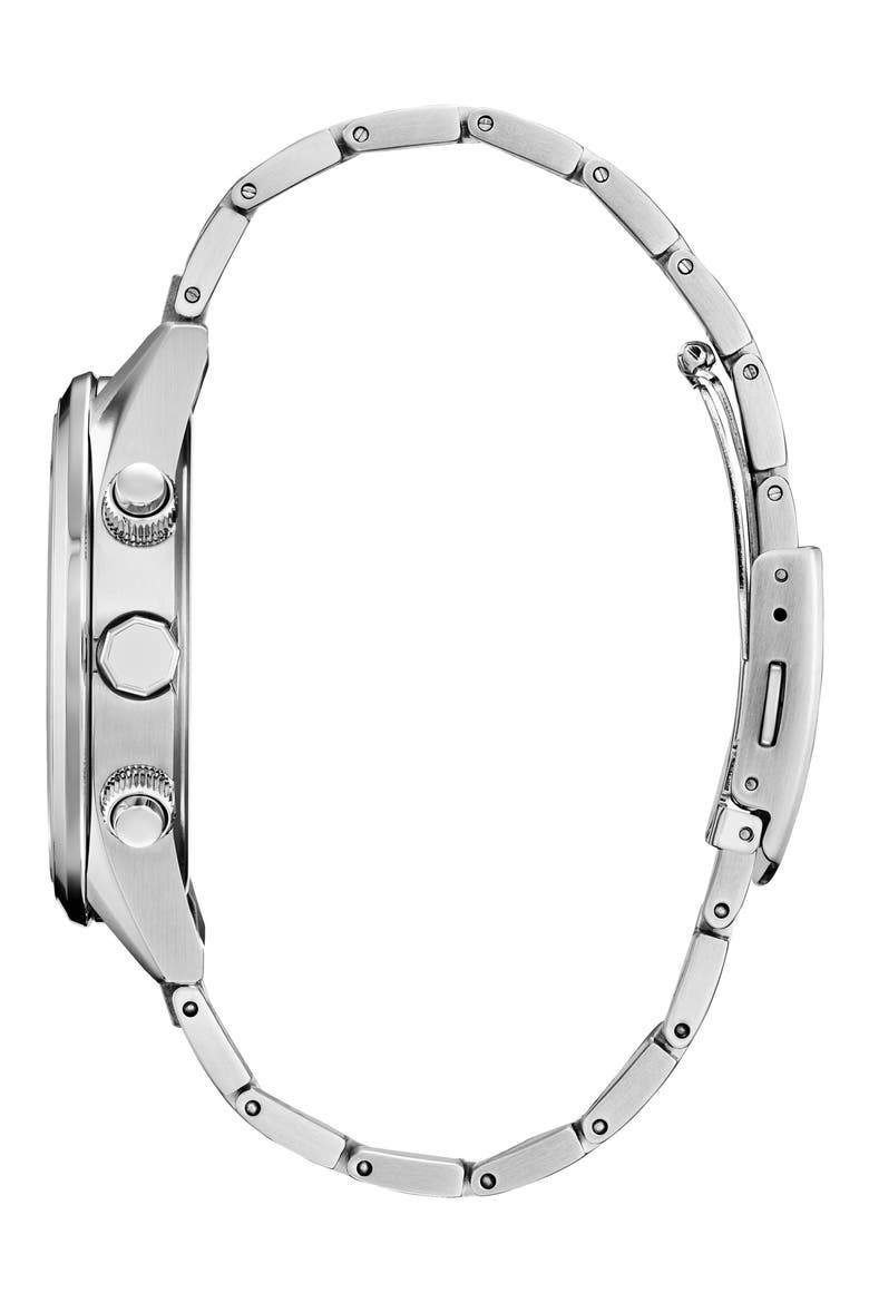 Sport Luxury Atomic Timekeeping Bracelet Watch, 43mm, Alternate, color, SILVER-TONE
